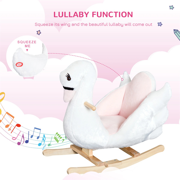 Rocking chair with music, white and pink