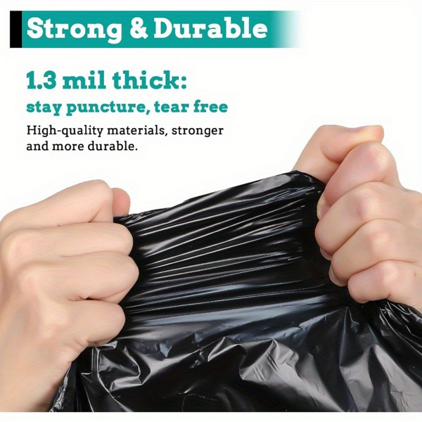 45 Gallon Trash Bags Heavy Duty, (50PCS) 1.9MIL Trash Bags Large Black Trash Bags 35in*39.4in Garbage Bags for Lawn, Leaf, and Commercial