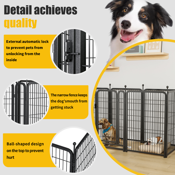 Dog Playpen 8 Panels 40" Height Heavy Duty Dog Fence Puppy Pen for Large Medium Small Dogs Indoor Outdoor Foldable Pet Exercise Pen