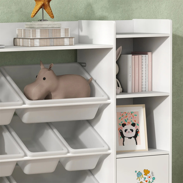 White multifunctional bookshelf for children