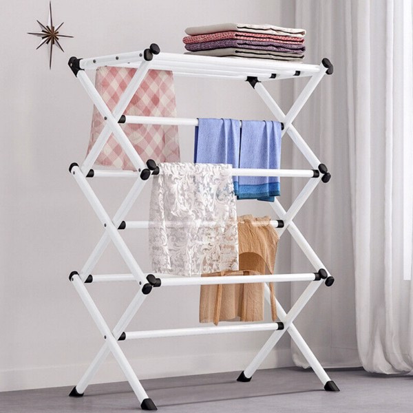 3 Tier Clothes Airer Dryer Metal Laundry Horse Drying Rack Indoor Outdoor Patio