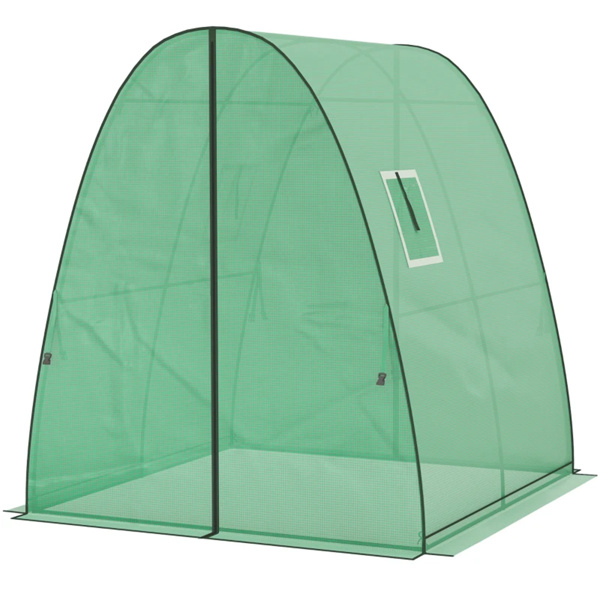 Greenhouse with 2 Doors 6' x 6' x 6.6', Green 