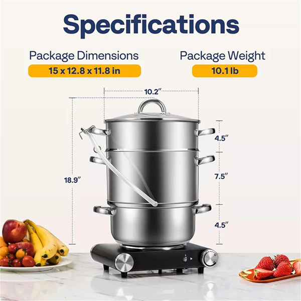  11-Quart Stainless Steel Fruit Juicer Steamer