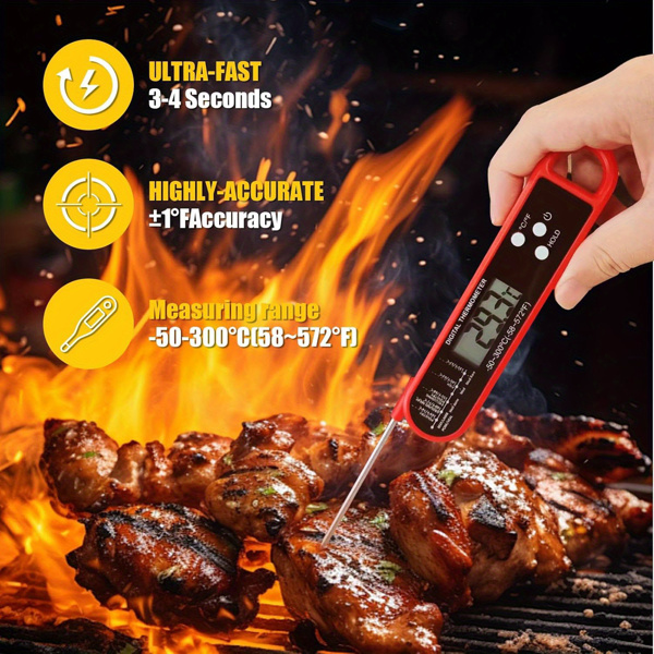 Instant Read Meat Thermometer Digital for Cooking Food, Food Thermometer for Cooking and Baking, Grill Thermometer for Outside Grill, Kitchen Thermometer for Cooking