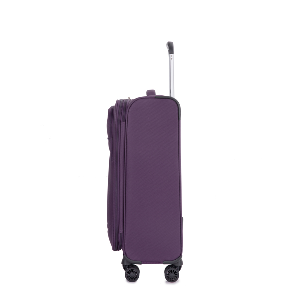 3-Piece Set (18/Travelbag/toiletry bag) ,Softshell Suitcase Spinner Wheels Terylene Polyester Luggage Sets Carry On Suitcase Luggage Lightweight Durable Suitcase  PURPLE