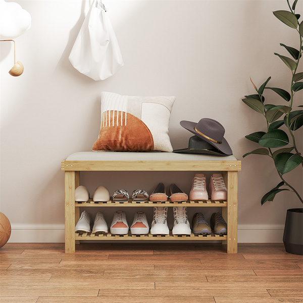 Shoe Bench with Storage Cabinets ( Amazon Shipping)（Prohibited by WalMart）