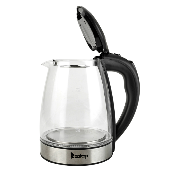 [Same model: 22701299]ZOKOP HD-1861-A 220V 2000W 1.8L Electric Glass Kettle UK Plug