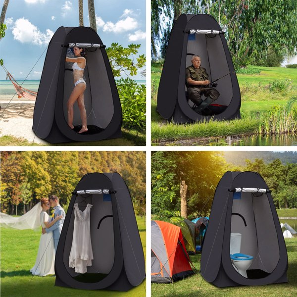 Portable Pop Up Privacy Tent, Outdoor Camping Bathroom Toilet Shower Tent with Carrying Bag Spacious Dressing Changing Tent with Wind Rope and Ground Pegs