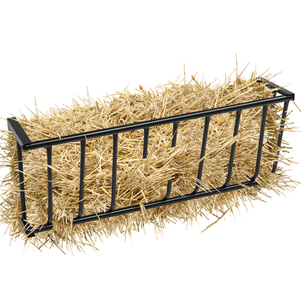 Large Capacity Hay Feeder, Heavy-Duty Steel Goat Hay Rack, 40.8" Long Wall Mounted Horse Hay Holder, Multiple Sided Feeding Rack for Sheep Farm Livestock Indoor Outdoor, BLACK