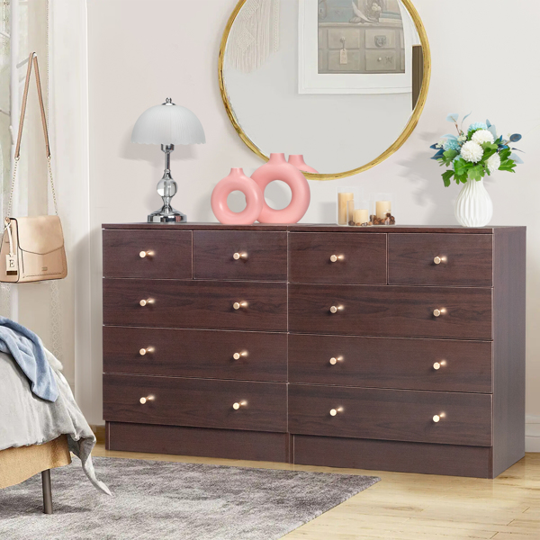 Modern Simple 5-Drawer Dresser Brown