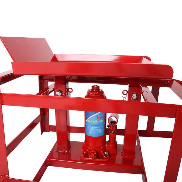 Hydraulic ramp elevator 5 Ton lift height 10-15 inches 1 set of 2 red iron MT034021 (Ban the sale of Amazon)(No support for returns without reason)