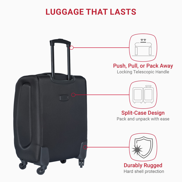 20 inch suitcase black