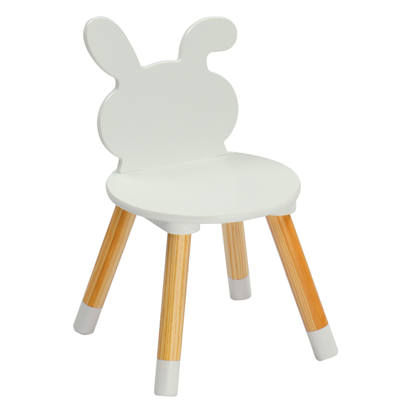 Kids Wood Table and Chairs Set, Toddler Play Table with 2 Chairs, 3 Pieces Children Multi-Activity Round Table for Play Art Craft Reading Learing Eating, White