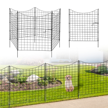 5 Panels Metal Decorative Garden Fence, No Dig Animal Dog Barrier, Garden Temporary Border Fencing for Yard Patio Outdoor, 4 Panels 36\\"(L)×39\\"(H)+1 Gate