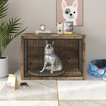 Dog Crate Furniture ,Wooden Dog Crate with Double Doors, Dog Furniture, Indoor Dog Kennel,