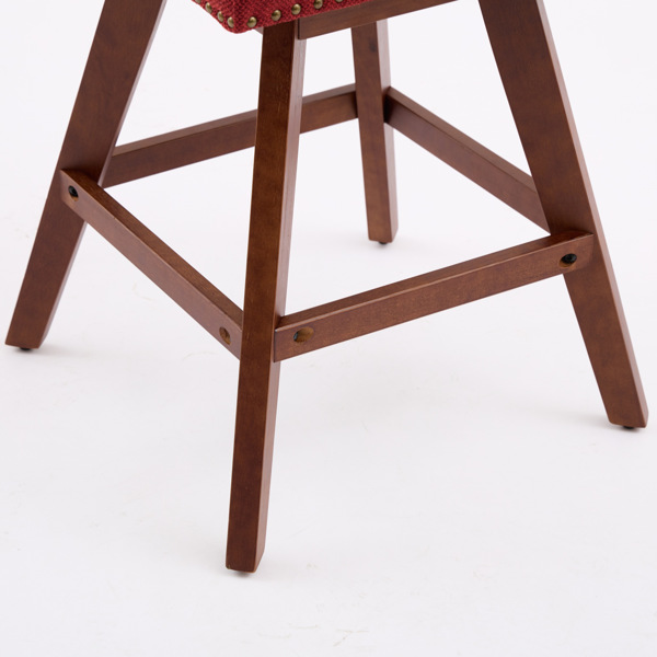 Counter Height Swivel Barstools, 26'' H Seat Height Upholstered Bar Stools Set of 2, Fabric in Wine Red