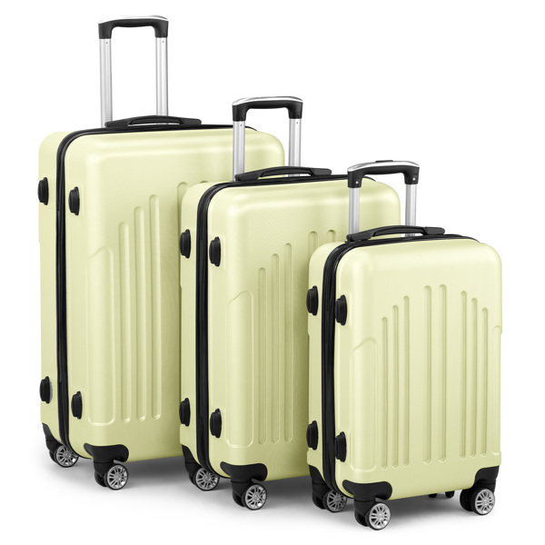 Luggage Set of 3, ABS+PC Hardside Suitcase Sets with TSA Lock 4 Spinner Wheels, Lightweight Trolley Travel Case for Carry On Check-in Business Trip, 20" 24" 28"