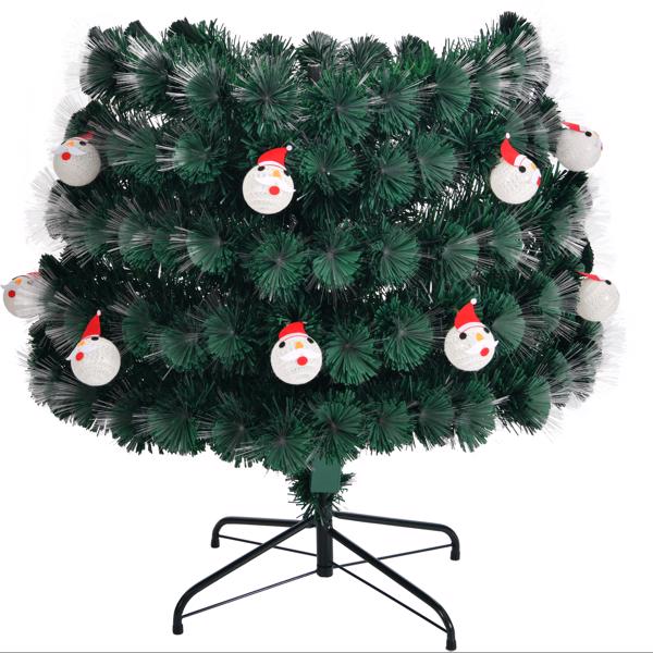  6 FT Pre-lit Fiber Optic Christmas Tree, Artificial Xmas Tree with Lighted Top Star and Snowflakes, Multicolor LEDs, Holiday Xmas Decoration Tree for Home Office Store Party, Green