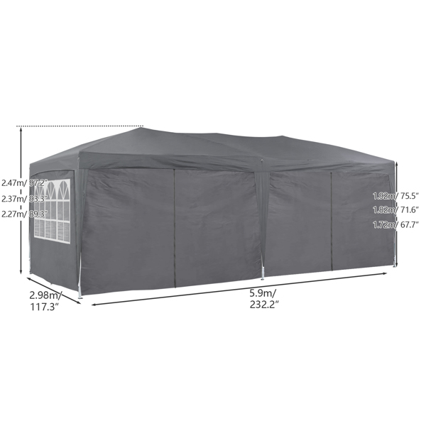 10×20 Party Tent Wedding Patio Gazebo,with 6 Removable Sidewalls & Carry Bag The Pop Up Canopy Tent, Anti-UV All Season Wind Waterproof Commercial Outdoor Wedding BBQ Events Party Tent