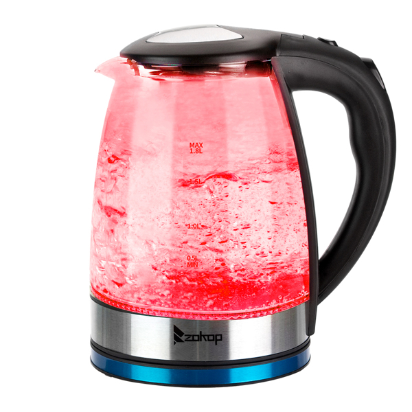 [Same model: 22701299]ZOKOP HD-1861-A 220V 2000W 1.8L Electric Glass Kettle UK Plug