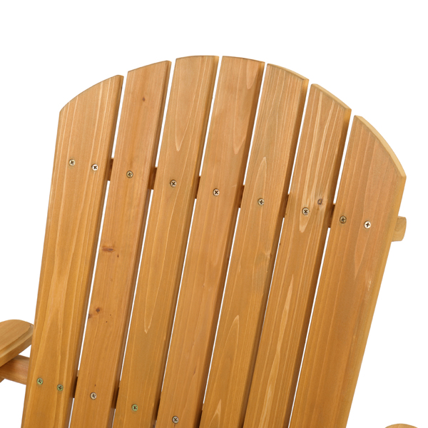 【Replace 57738306】Folding Wooden Adirondack Lounger Chair with Natural Finish