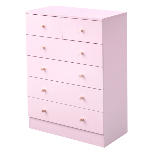 Modern Simple 6-Drawer Dresser Pink