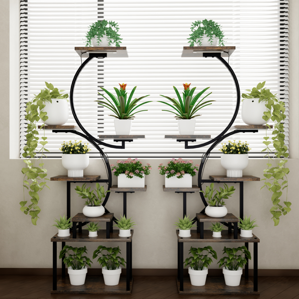 8-Tiered Indoor Plant Stand with 5 Grow Lights, 10-Level Stepless Dimming, Durable Thickened Metal Steel Pipe (0.8mm) for Living Room, Garden