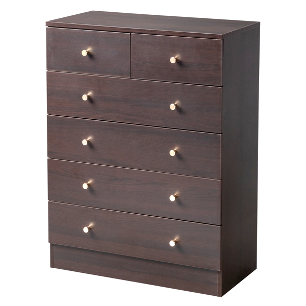 Modern Simple 6-Drawer Dresser Brown