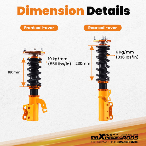 MaXpeedingrods 可调减震器套件适用于Toyota Celica 90-93-3