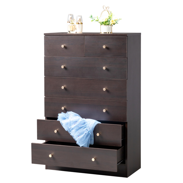 Modern Simple 7-Drawer Dresser Brown