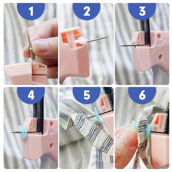 Quick Clothing Fixer Consulbefor Sewing Machine Quilt Tacking Gun Micro Stitch Gun Mini Stitch Hemming Gun for Clothes Micro Tagging Stitch Tool for Clothing