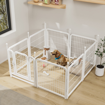 Dog Playpen 8 Panels 24\\" Height Heavy Duty Dog Fence Puppy Pen for Large Medium Small Dogs Indoor Outdoor Foldable Pet Exercise Pen