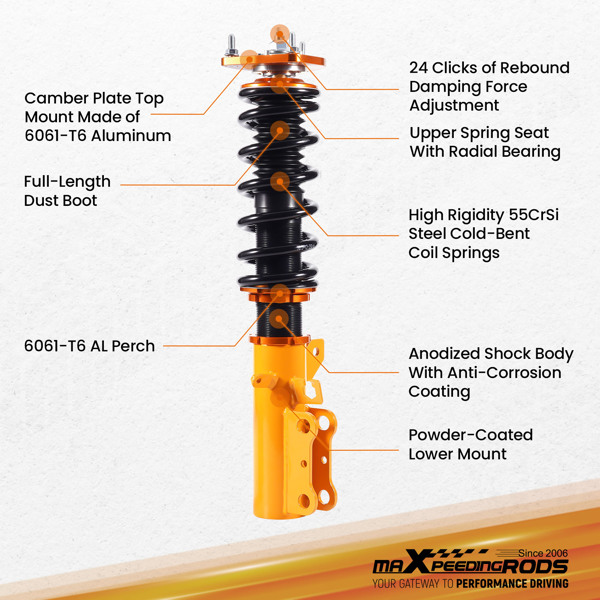 MaXpeedingrods 可调减震器套件适用于Toyota Celica 90-93-5