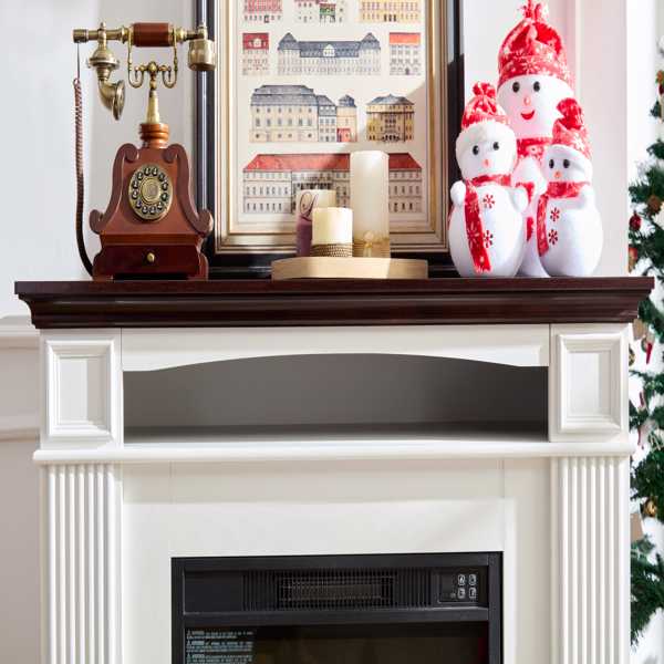 Farmhouse style fireplace TV stand for living room or bedroom to store CDs, remotes and other media or gaming devices. Creates the perfect ambiance, and it's a great way to display your favorite decor