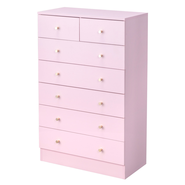 Modern Simple 7-Drawer Dresser Pink