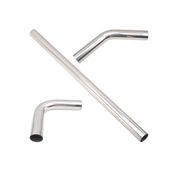 2.5'' Industrial Pipe Bending Exhaust Pipe Pipe Kit Straight Pipe&45&90° //Stainless Steel 3 Piece MT017101(Ban the sale of Amazon)(No support for returns without reason)