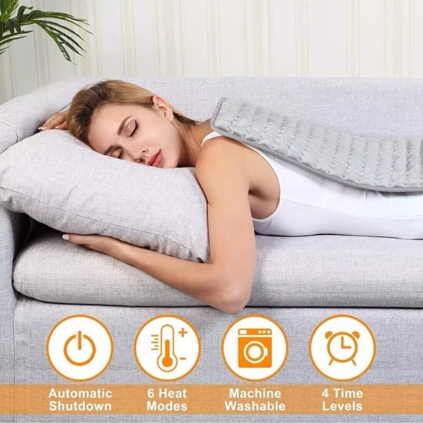 Electric Heating Pad For Back Pain & Cramps Relief 30*60CM Level Auto Shut Off