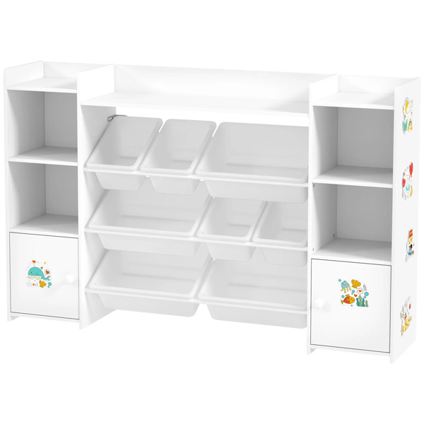 White multifunctional bookshelf for children