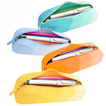 4-piece pencil case, pencil case, silicone waterproof pencil case, suitable for school office supplies