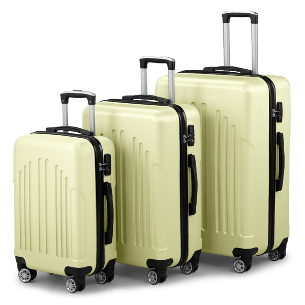 Luggage Set of 3, ABS+PC Hardside Suitcase Sets with TSA Lock 4 Spinner Wheels, Lightweight Trolley Travel Case for Carry On Check-in Business Trip, 20" 24" 28"