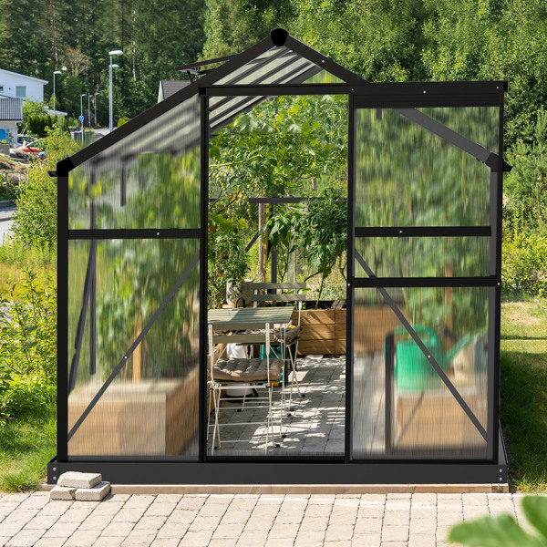 6x10 Hybrid Polycarbonate Greenhouse black