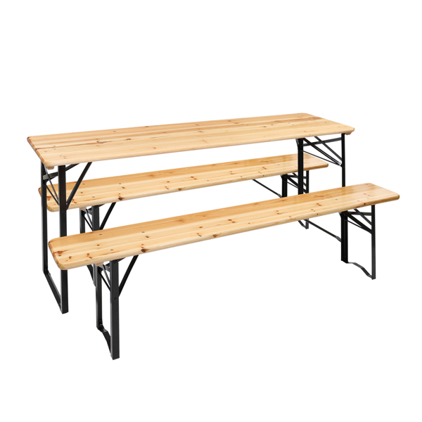 【Replace 28819587】Picnic Combo 3PCS Set, 5.8FT Wood Table and Bench Set