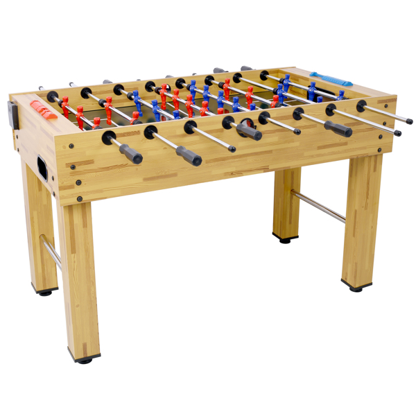 54-Inch Hurricane Foosball Table for Family Game Rooms with Light Cherry Finish, Analog Scoring and Free Accessories