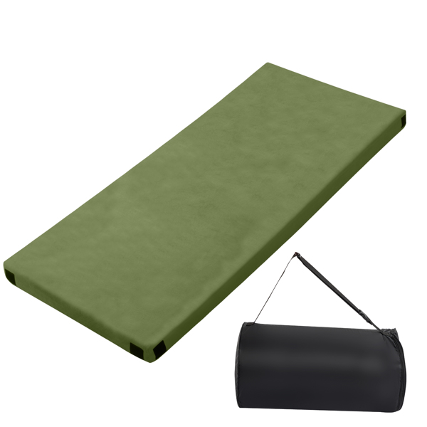 75"D x 30"W x 2.5"H sleeping mat for camping green