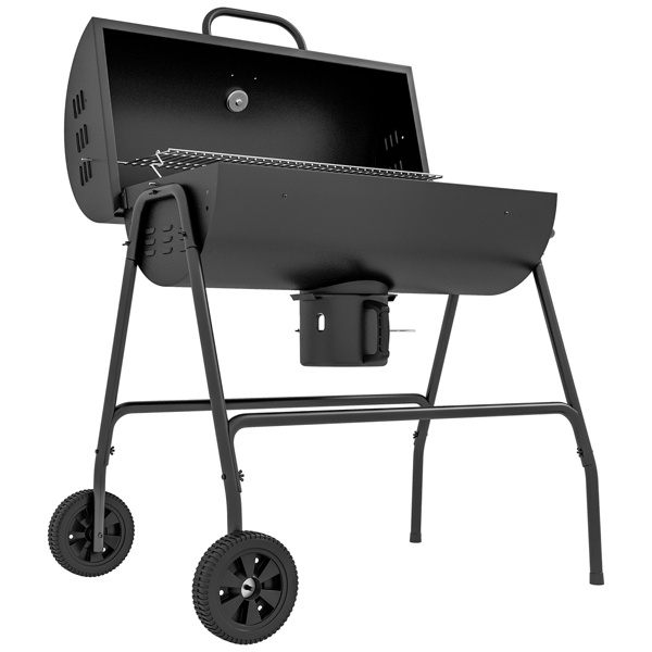 Barrel charcoal grill/grill with wheels 