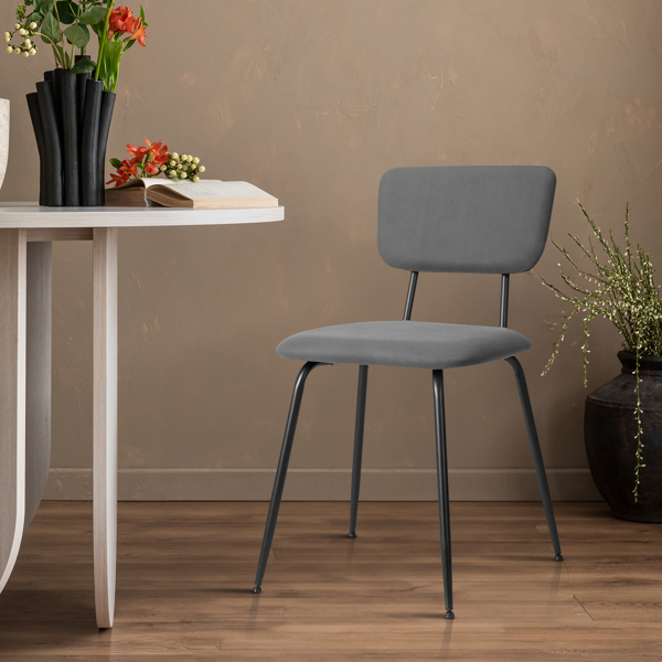 Set of 4 Modern Padded Dining Chairs for Kitchen Bar Office Chair, Grey