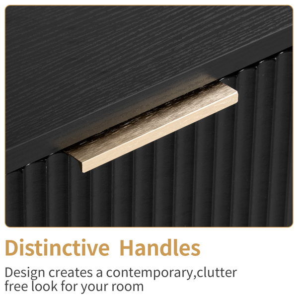 FCH Black P2 Particle Board and Density Board 724194cm Wavy Pattern Drawer Front Four-Level Five-Drawer Cabinet