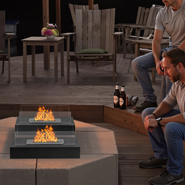 2pcs  13.8*7.1*5.5in  tabletop fire pit