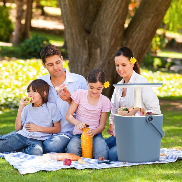 Outdoor Cooler Table, 4 Gallon Portable Cooler Side Table with Handle, Bottle Opener and Lift Top Lid, All-Weather Resistant Patio Cooler Ice Cool Bar for Camping, Picnic, Beach, Pool, Party