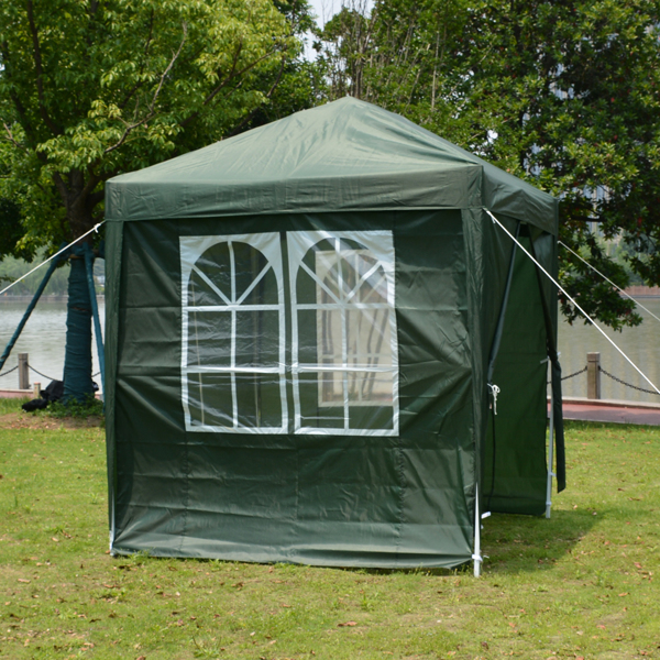 2 x 2m Two Doors & Two Windows Practical Waterproof Right-Angle Folding Tent Green